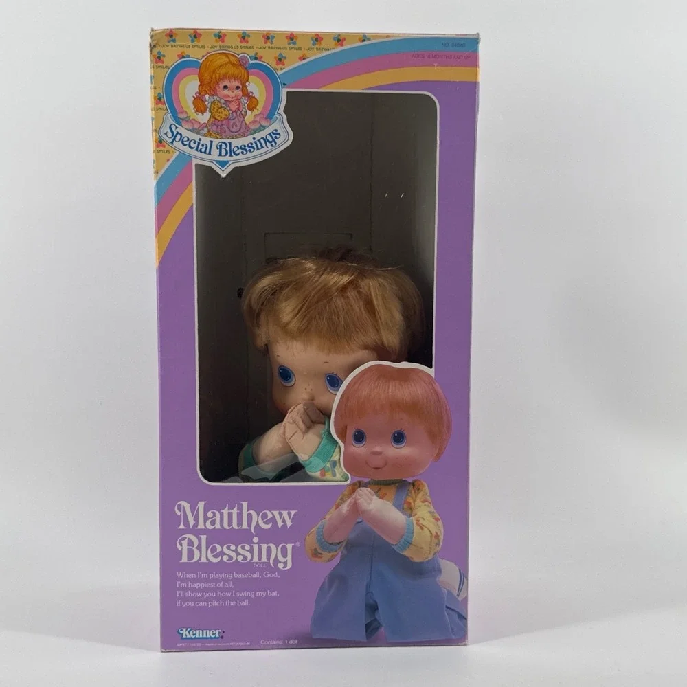 Kenner Special Blessings Matthew Blessing Boy Doll Vintage 1988 Blue Overalls
